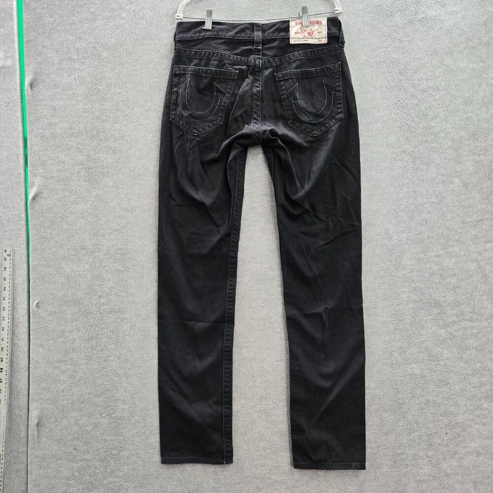 True Religion Men Jeans‎ 31 Black Skinny Denim Mid Rise Pockets 33